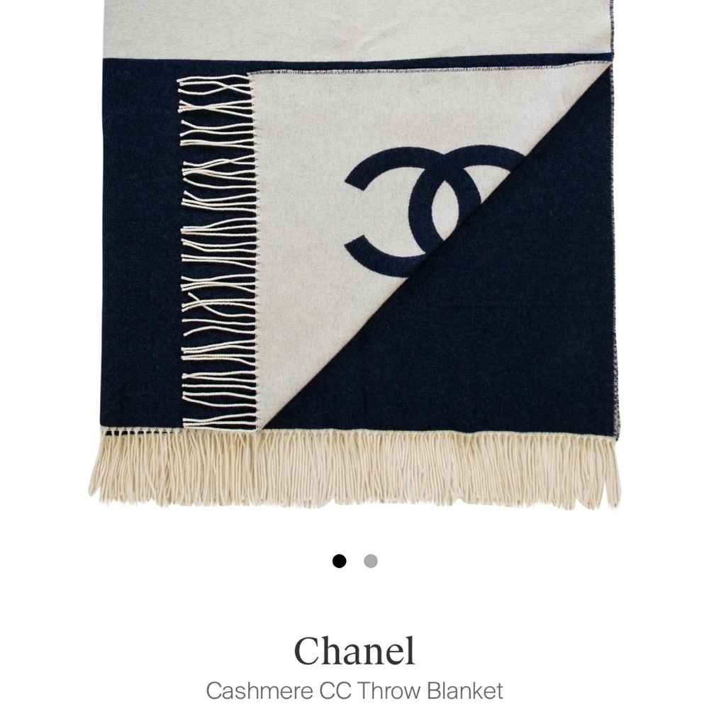 Authentic Chanel Cashmere blend oversized throw blanket
